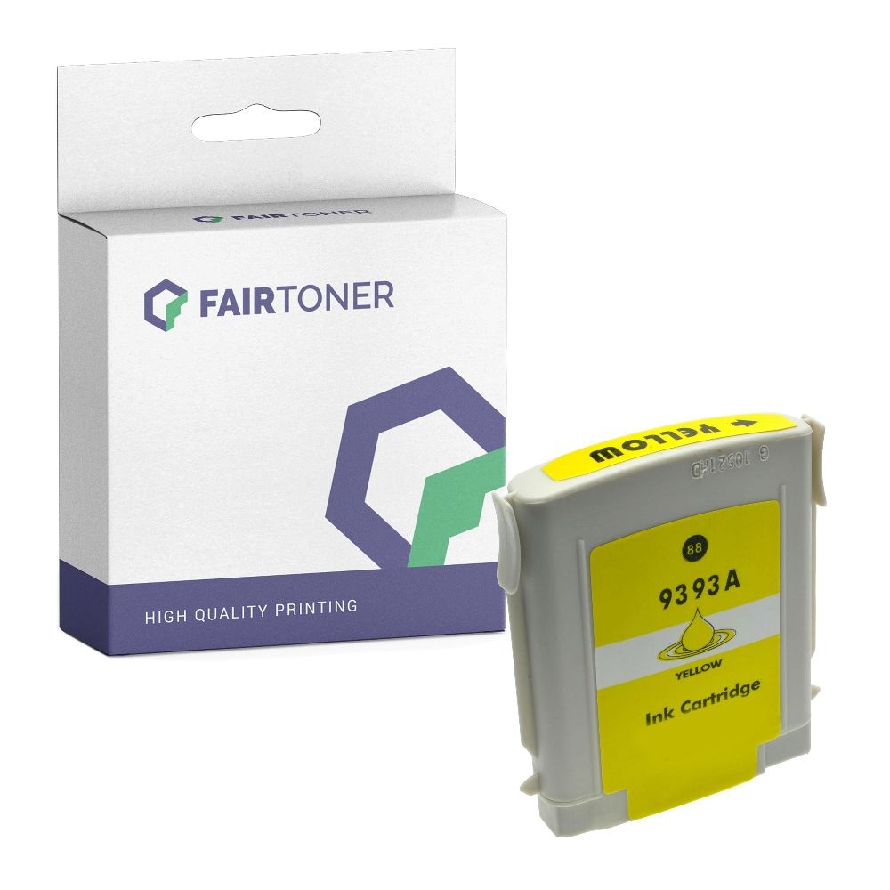 FairToner kompatibel für HP Tintenpatrone C9393AE / 88XL Gelb [XL Füllmenge]