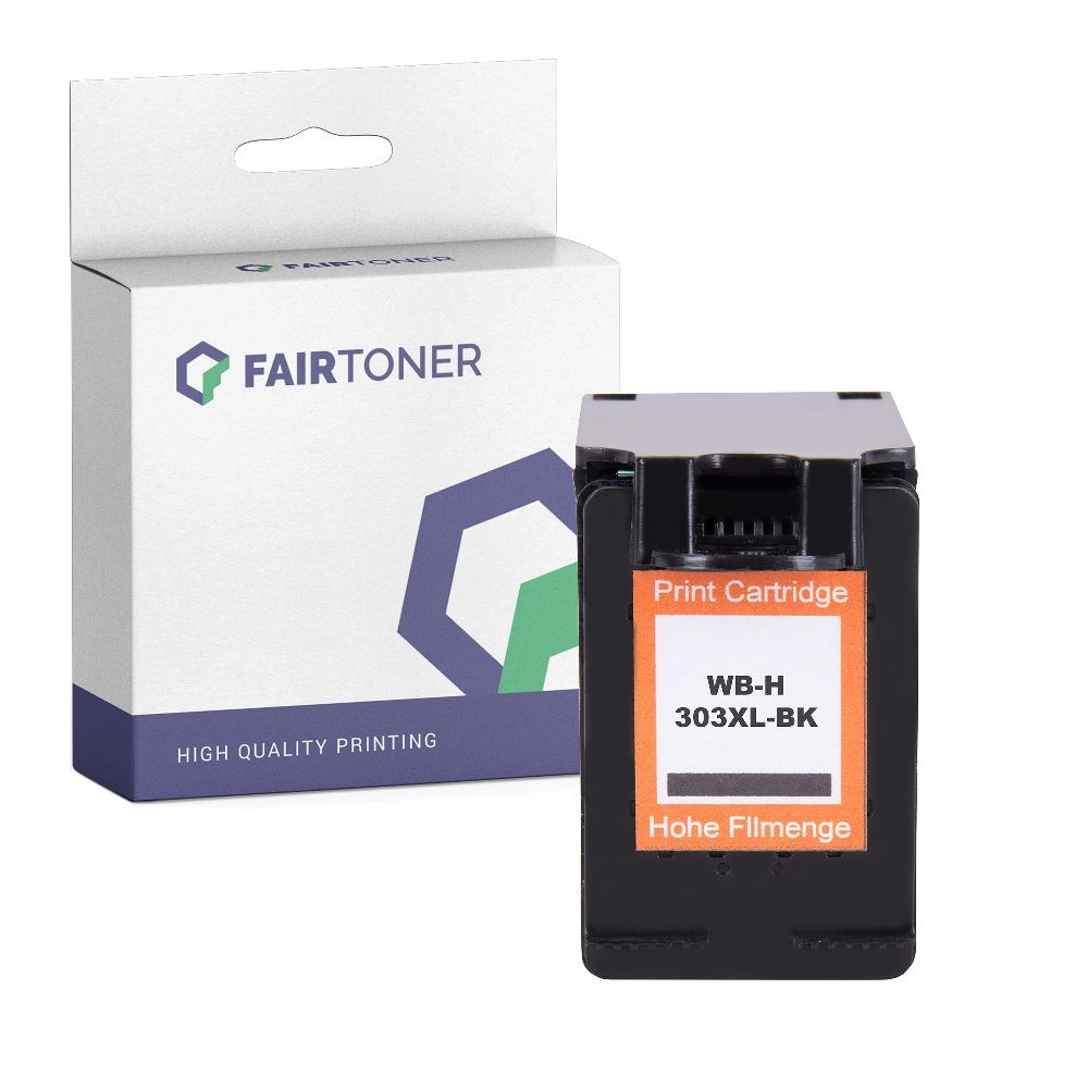 FairToner kompatibel für HP Tintenpatrone T6N04AE / 303XL Schwarz [XL Füllmenge]