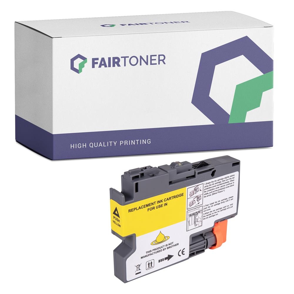 FairToner kompatibel für Brother Tintenpatrone LC-424Y Gelb [XL Füllmenge]