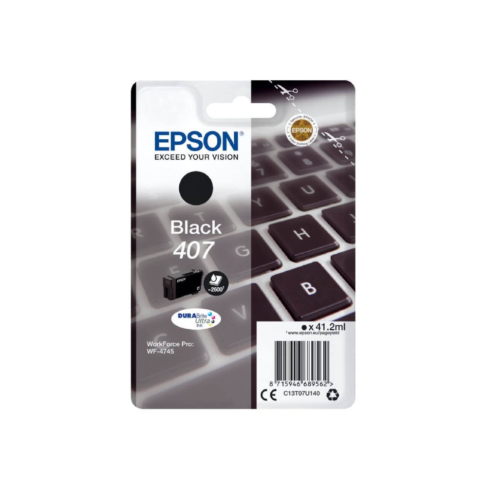 Original Epson Tintenpatrone C13T07U140 / 407 Schwarz