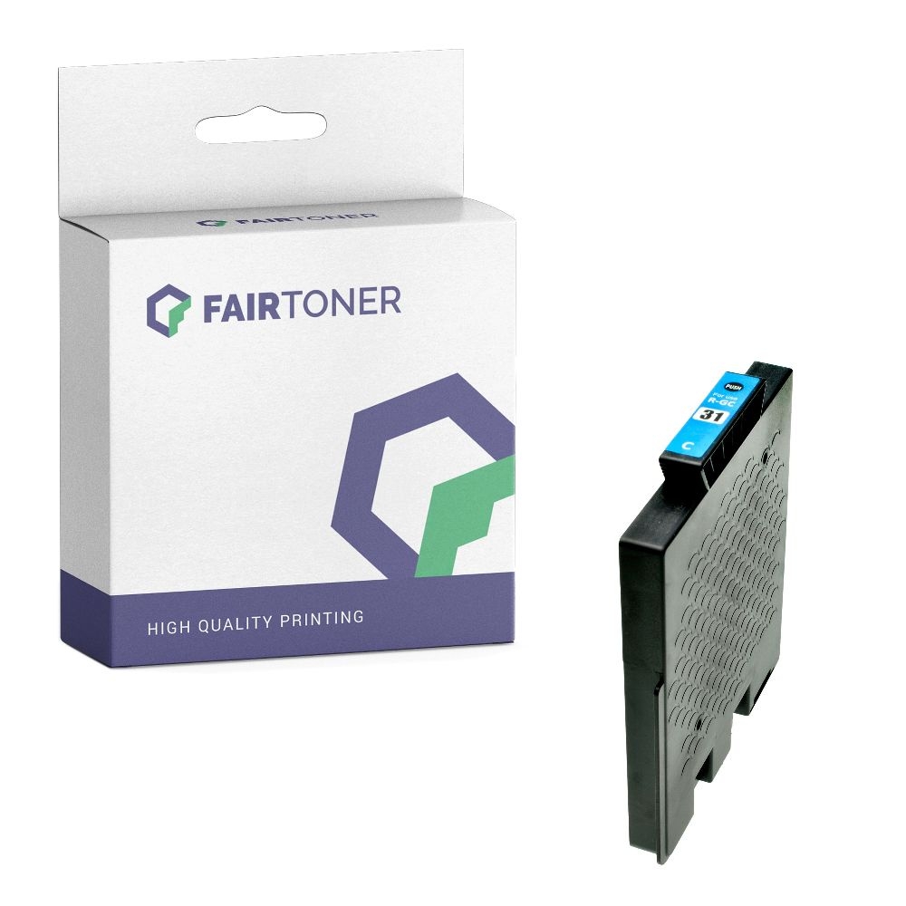 FairToner kompatibel für Ricoh Tintenpatrone 405689 / GC-31C Cyan