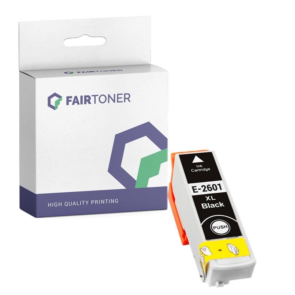 FairToner kompatibel für Epson Tintenpatrone C13T26014012 / 26 Schwarz [XL Füllmenge]