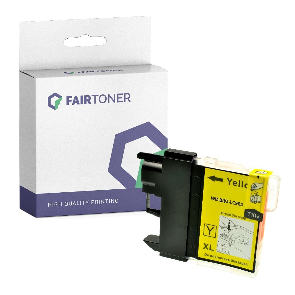 FairToner kompatibel für Brother Tintenpatrone LC-985Y Gelb
