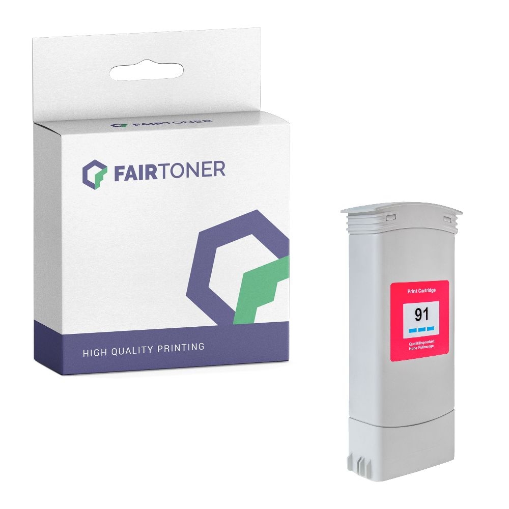 FairToner kompatibel für HP Tintenpatrone C9467A / 91 Cyan