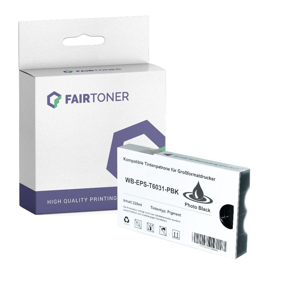 FairToner kompatibel für Epson Tintenpatrone C13T603100 / T6031 Photo Schwarz