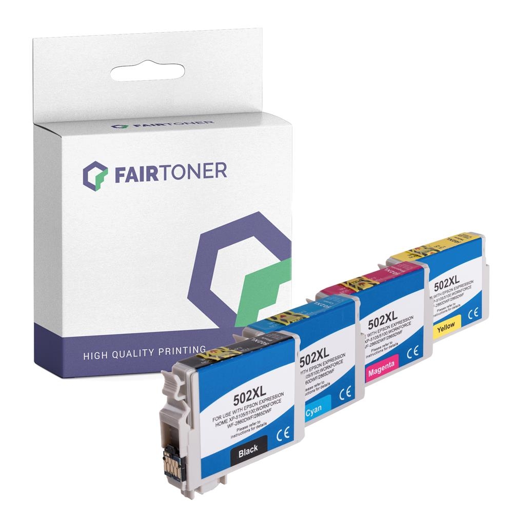 FairToner Set 4 Patronen Epson XP5100 502XL 1xbk 1xcmy