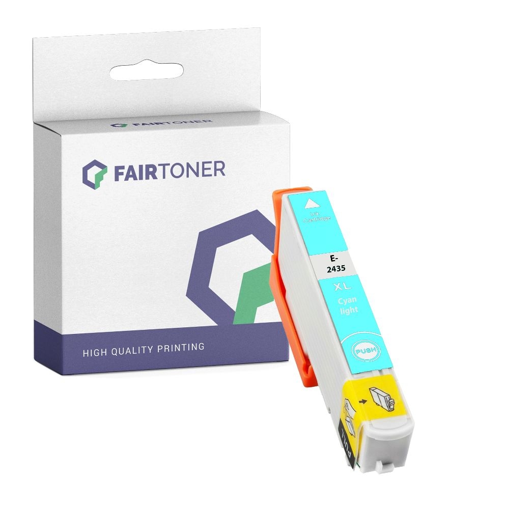 FairToner kompatibel für Epson Tintenpatrone C13T24354010 / 24XL Photo Cyan [XL Füllmenge]
