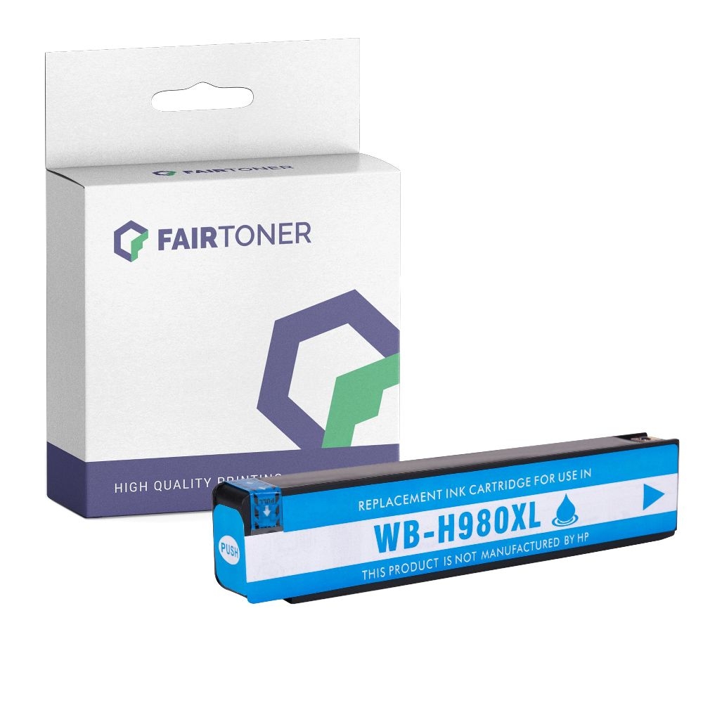 FairToner kompatibel für HP Tintenpatrone D8J07A / 980 Cyan