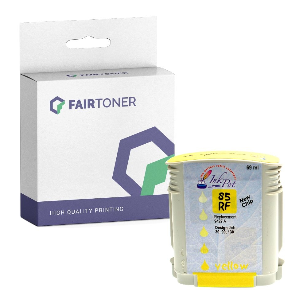 FairToner kompatibel für HP Tintenpatrone C9427A / 85 Gelb