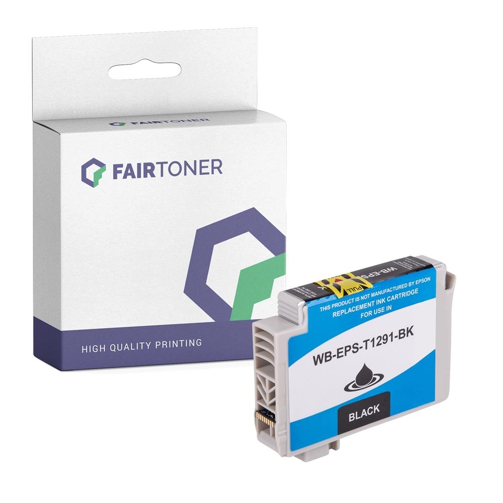 FairToner kompatibel für Epson Tintenpatrone C13T12914012 / T1291 Schwarz