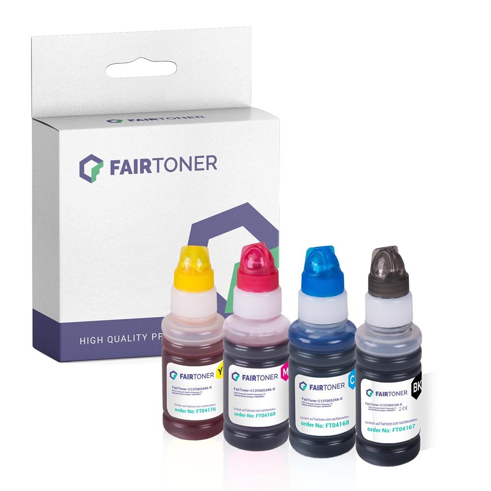 FairToner Set 4 Tintenbehälter Epson EcoTank 103 1-1-1-1
