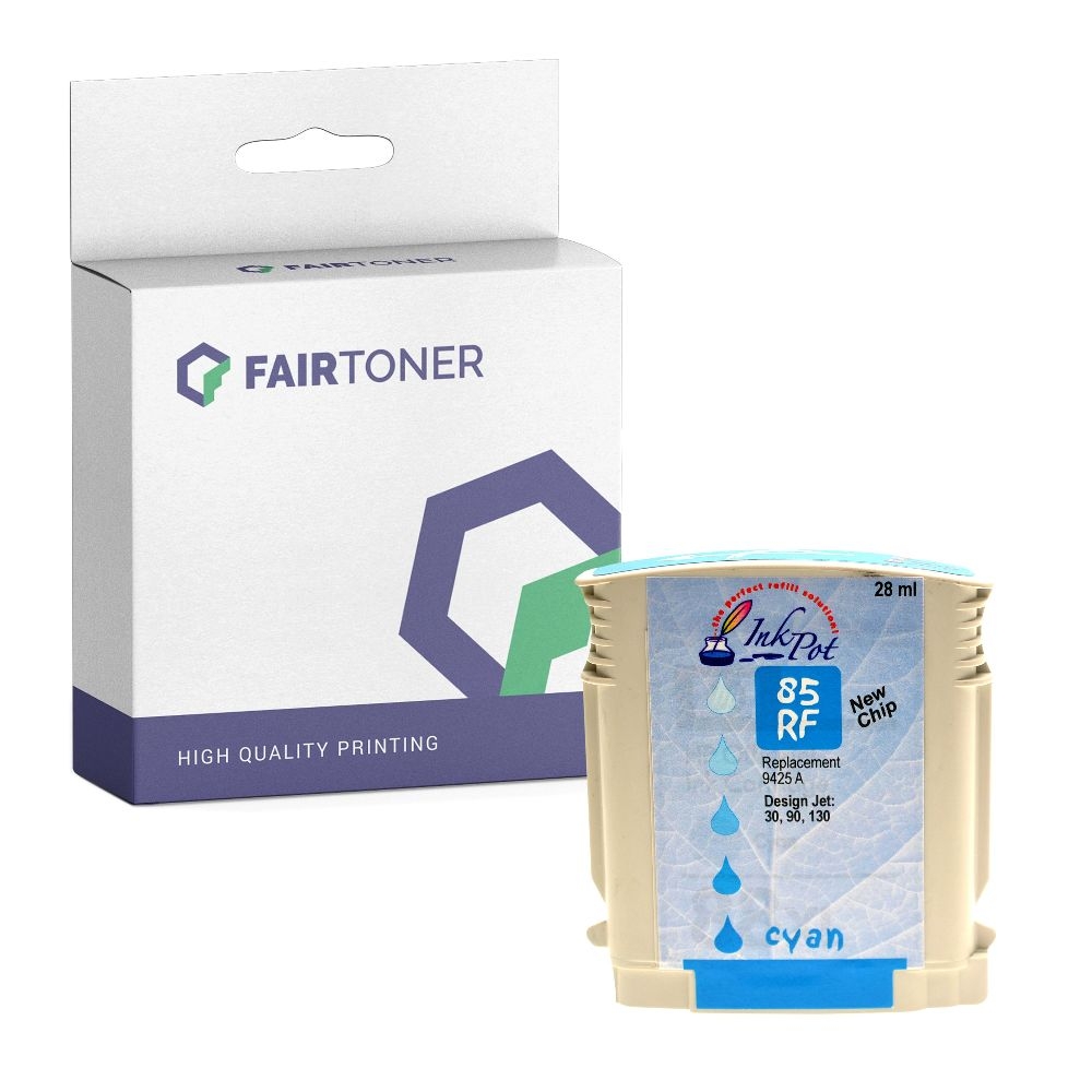 FairToner kompatibel für HP Tintenpatrone C9425A / 85 Cyan