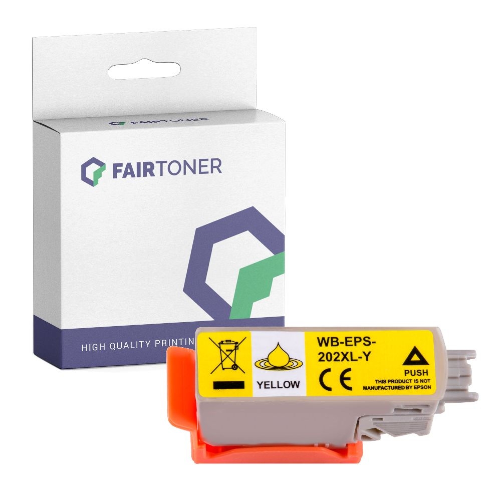 FairToner kompatibel für Epson Tintenpatrone C13T02F44010 / 202 Gelb