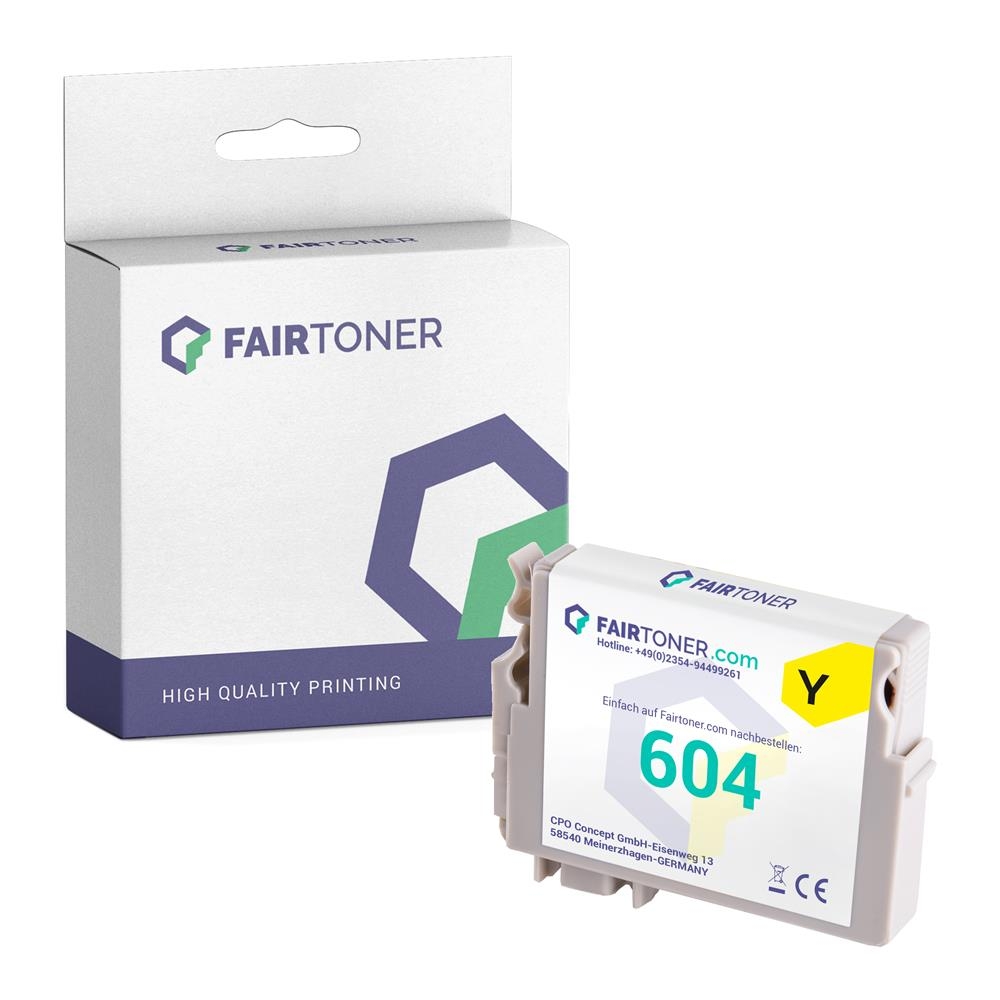 FairToner kompatibel für Epson Tintenpatrone C13T10G44010 / 604 Gelb