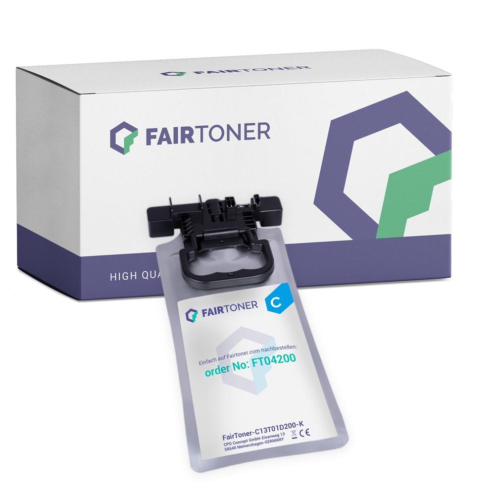 FairToner kompatibel für Epson Tintenpatrone C13T01D200 / T01D2 Cyan [XL Füllmenge]