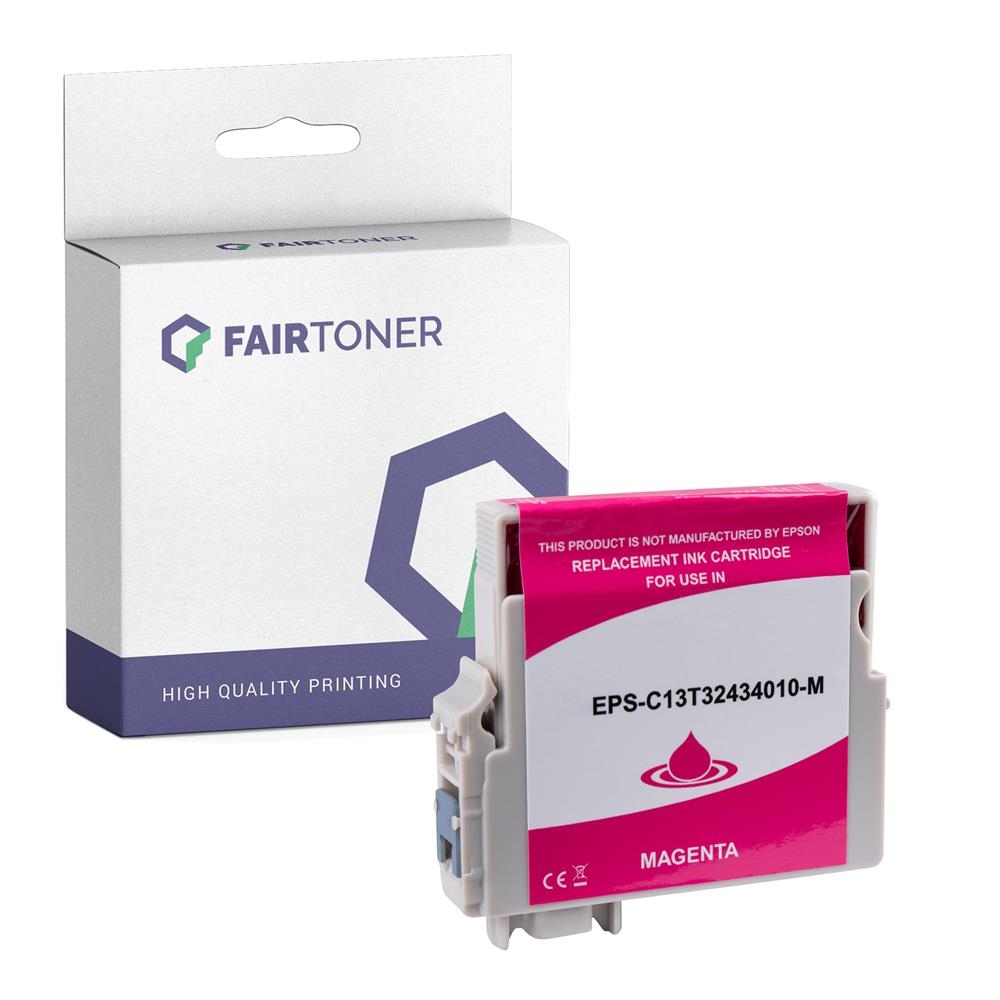 FairToner kompatibel für Epson Tintenpatrone C13T32434010 / T3243 Magenta