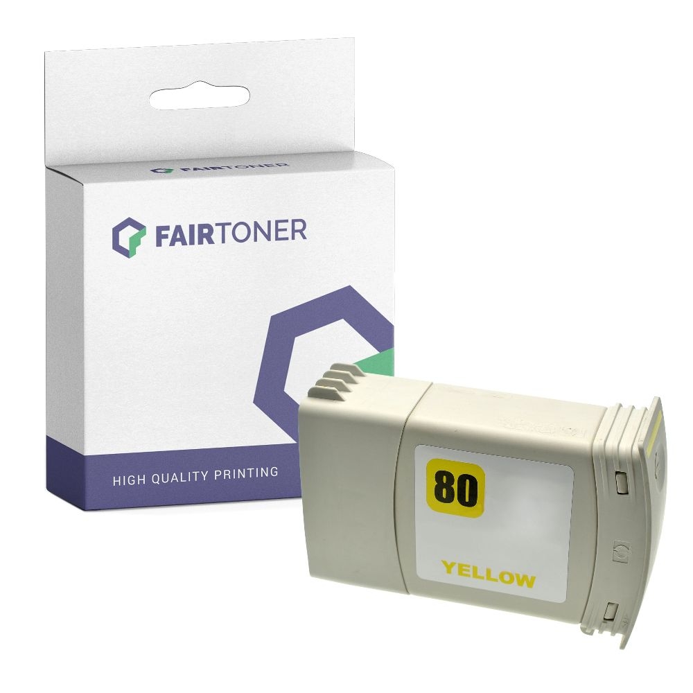 FairToner kompatibel für HP Tintenpatrone C4848A / 80 Gelb