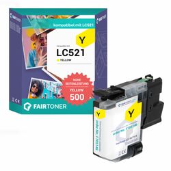 FairToner kompatibel für Brother Tintenpatrone LC-521Y Gelb