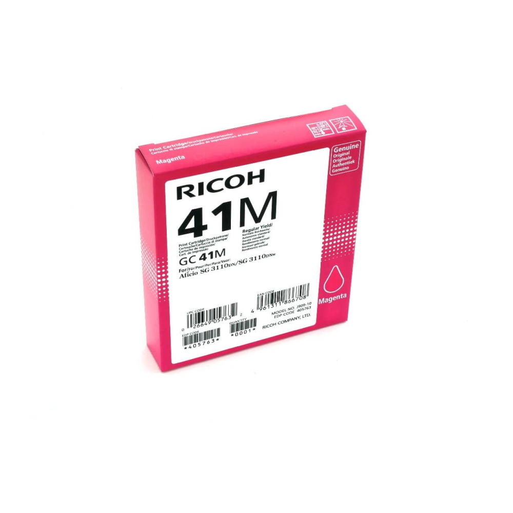 Original Ricoh Tintenpatrone 405763 / GC-41M Magenta