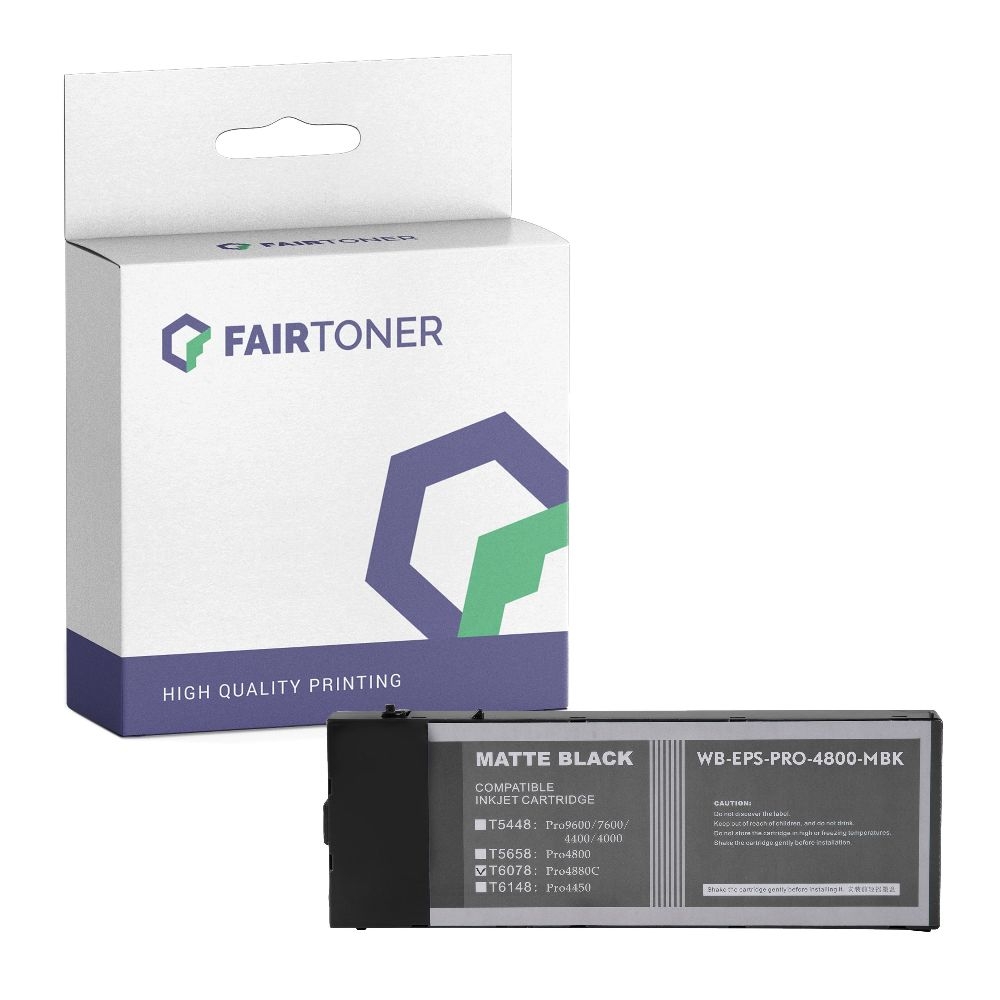 FairToner kompatibel für Epson Tintenpatrone C13T614800 / T6148 Matt Schwarz