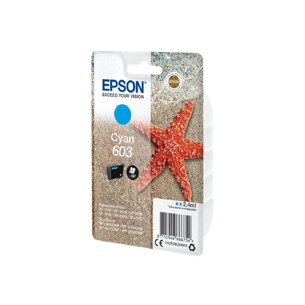 Original Epson Tintenpatrone C13T03U24010 / 603 Cyan
