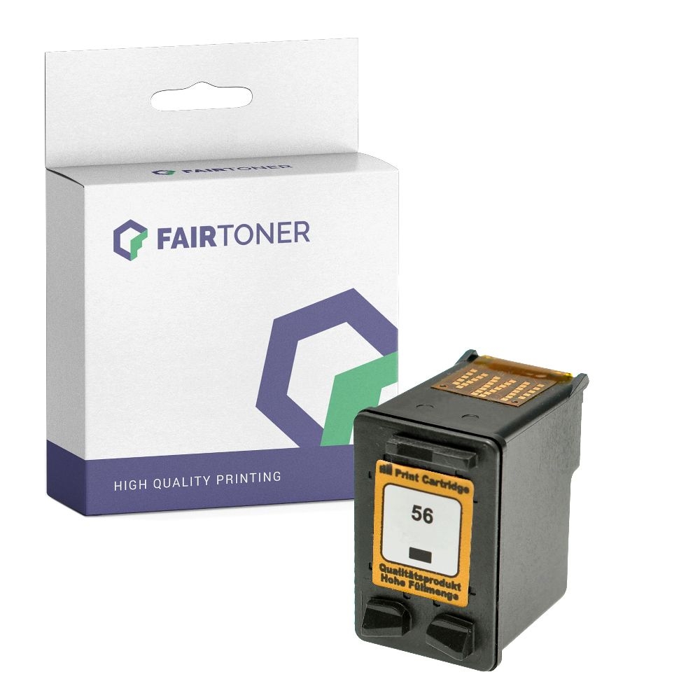 FairToner kompatibel für HP Tintenpatrone C6656AE / 56 Schwarz