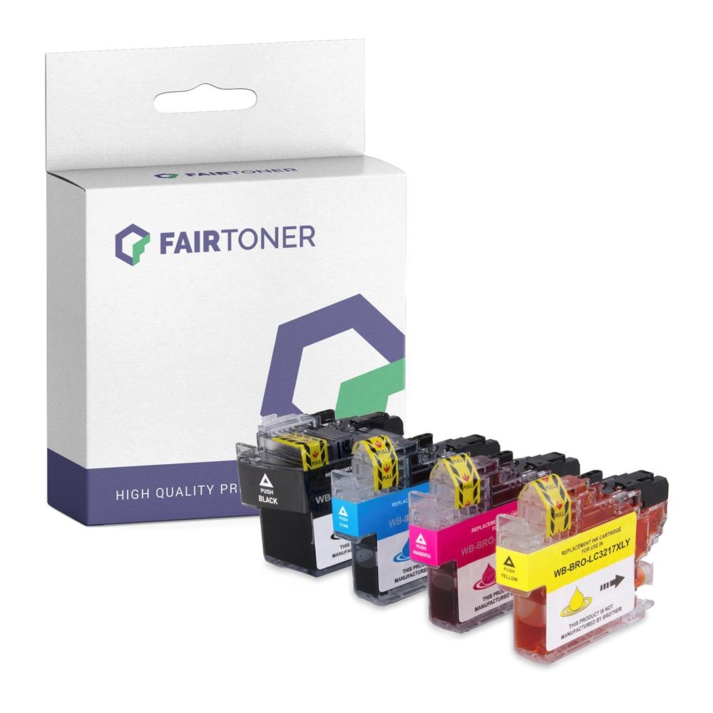 FairToner Set 4 Patronen Brother LC3217 1xbk 1xcmy