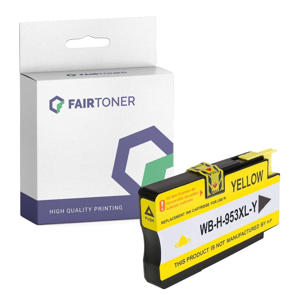 FairToner kompatibel für HP Tintenpatrone F6U18AE / 953XL Gelb [XL Füllmenge]