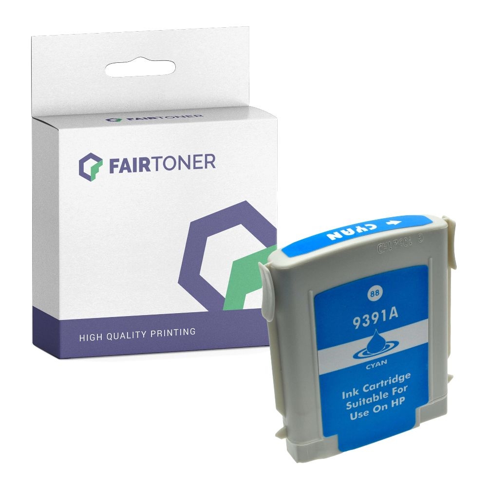 FairToner kompatibel für HP Tintenpatrone C9391AE / 88XL Cyan [XL Füllmenge]