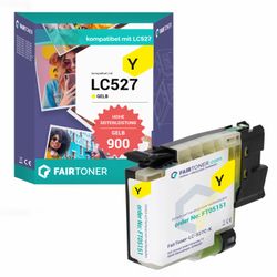 FairToner kompatibel für Brother Tintenpatrone LC-527Y Gelb [XL Füllmenge]