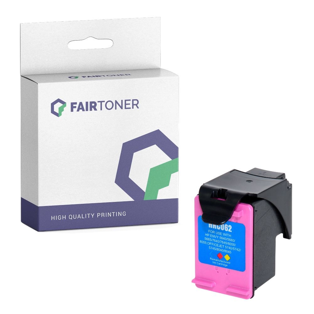 FairToner kompatibel für HP Tintenpatrone C2P07AE / 62XL Color [XL Füllmenge]