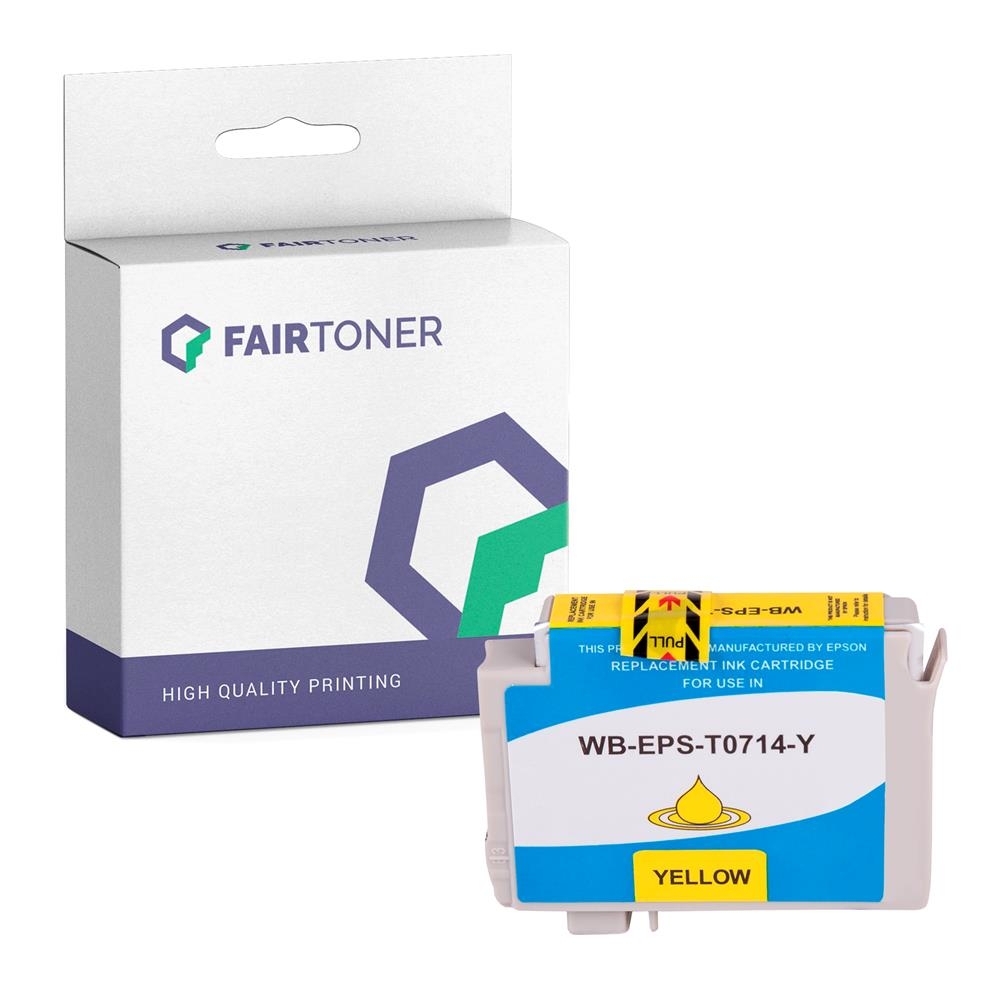 FairToner kompatibel für Epson Tintenpatrone C13T07144012 / T0714 Gelb