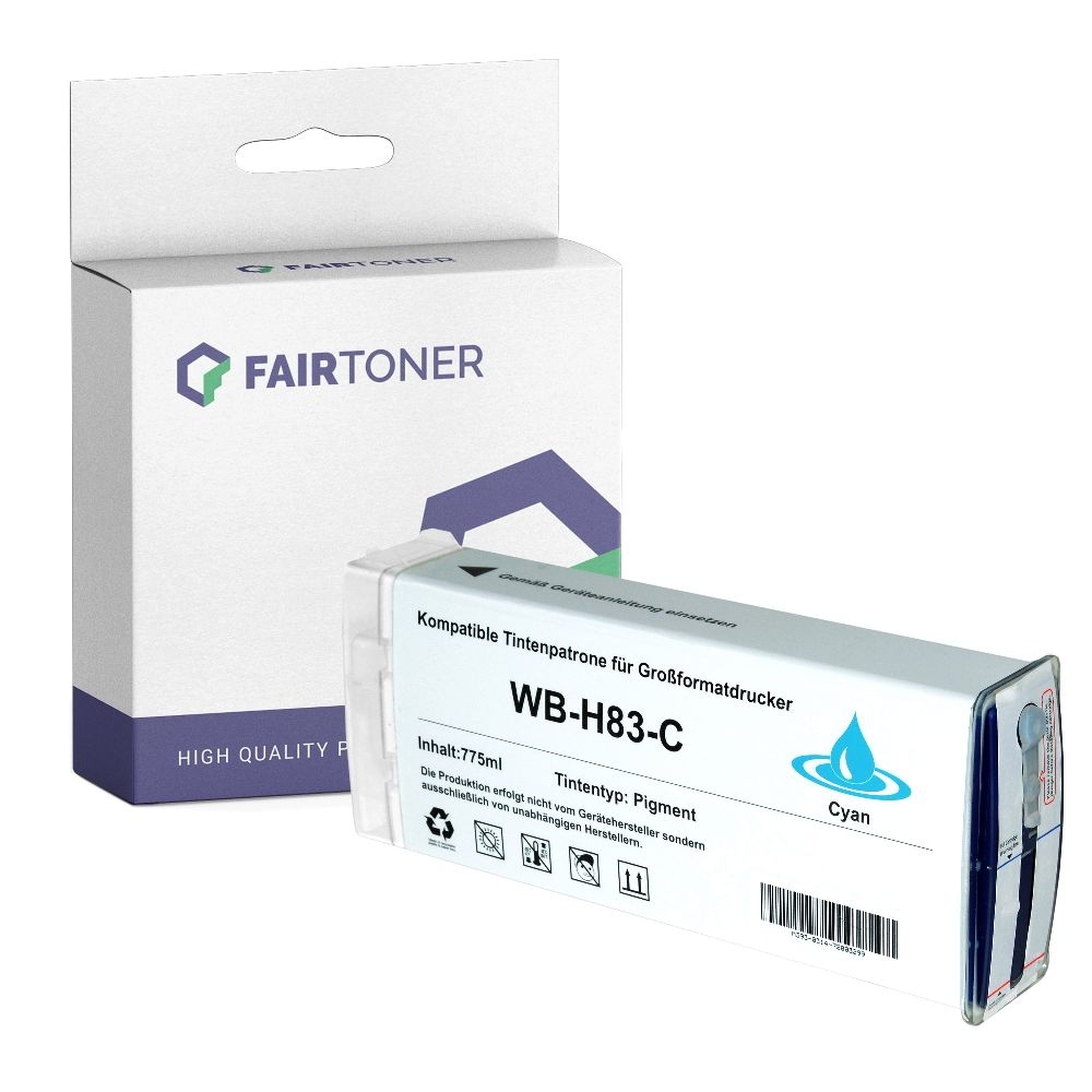 FairToner kompatibel für HP Tintenpatrone C4941A / 83 Cyan
