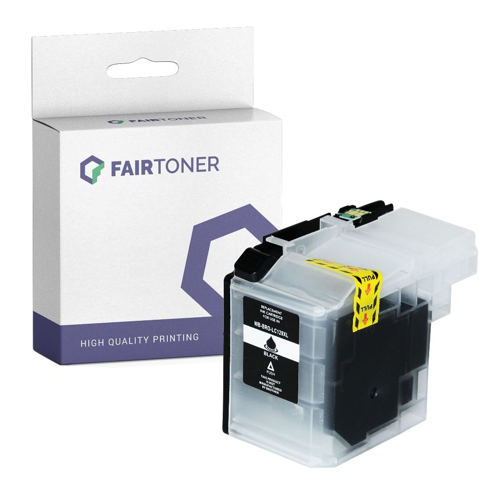 FairToner kompatibel für Brother Tintenpatrone LC-129XLBK Schwarz [XXL Füllmenge]