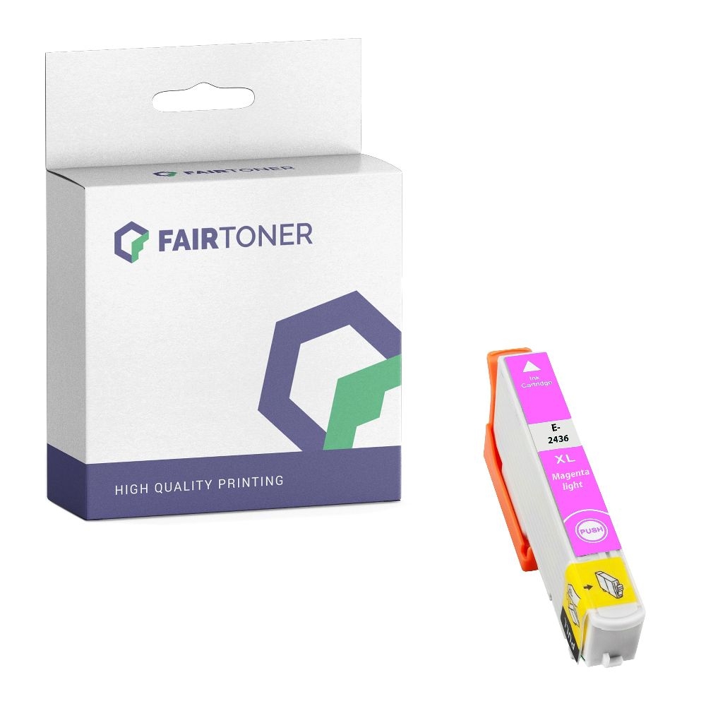 FairToner kompatibel für Epson Tintenpatrone C13T24364010 / 24XL Photo Magenta [XL Füllmenge]