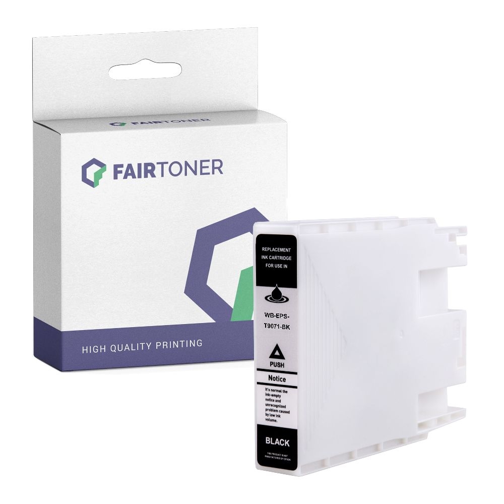 FairToner kompatibel für Epson Tintenpatrone C13T907140 / T9071 Schwarz