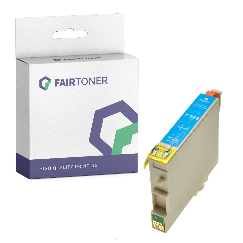 FairToner kompatibel für Epson Tintenpatrone C13T05524010 / T0552 Cyan