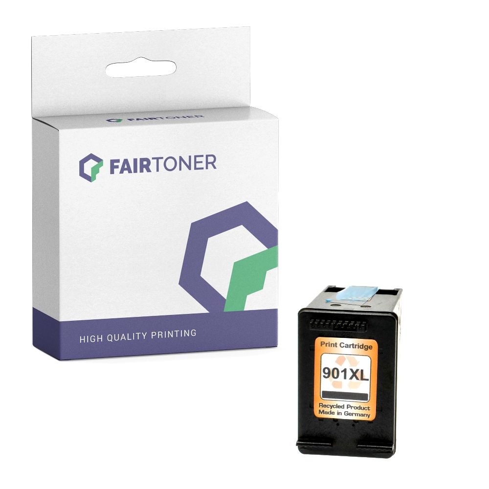 FairToner kompatibel für HP Tintenpatrone CC654AE / 901XL Schwarz [XL Füllmenge]