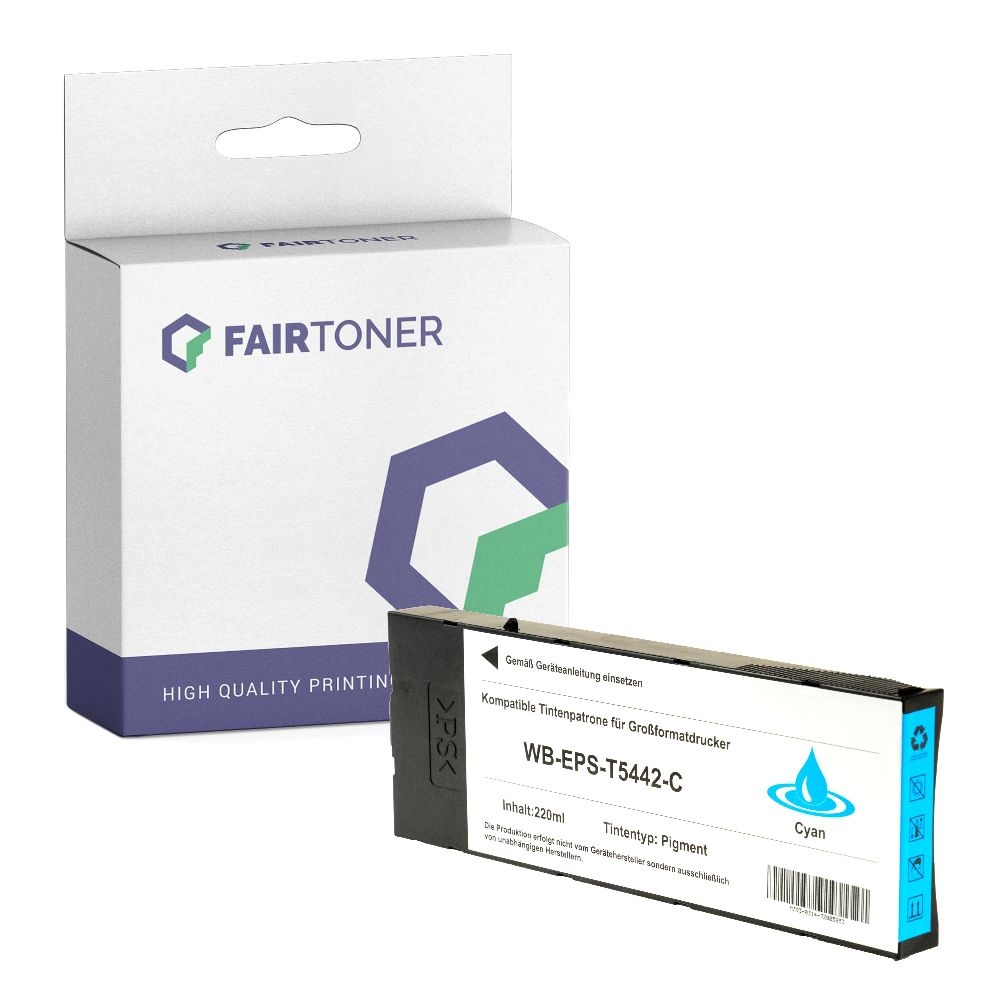FairToner kompatibel für Epson Tintenpatrone C13T544200 / T5442 Cyan