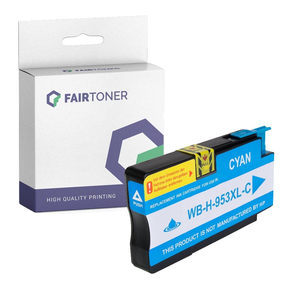 FairToner kompatibel für HP Tintenpatrone F6U16AE / 953XL Cyan [XL Füllmenge]