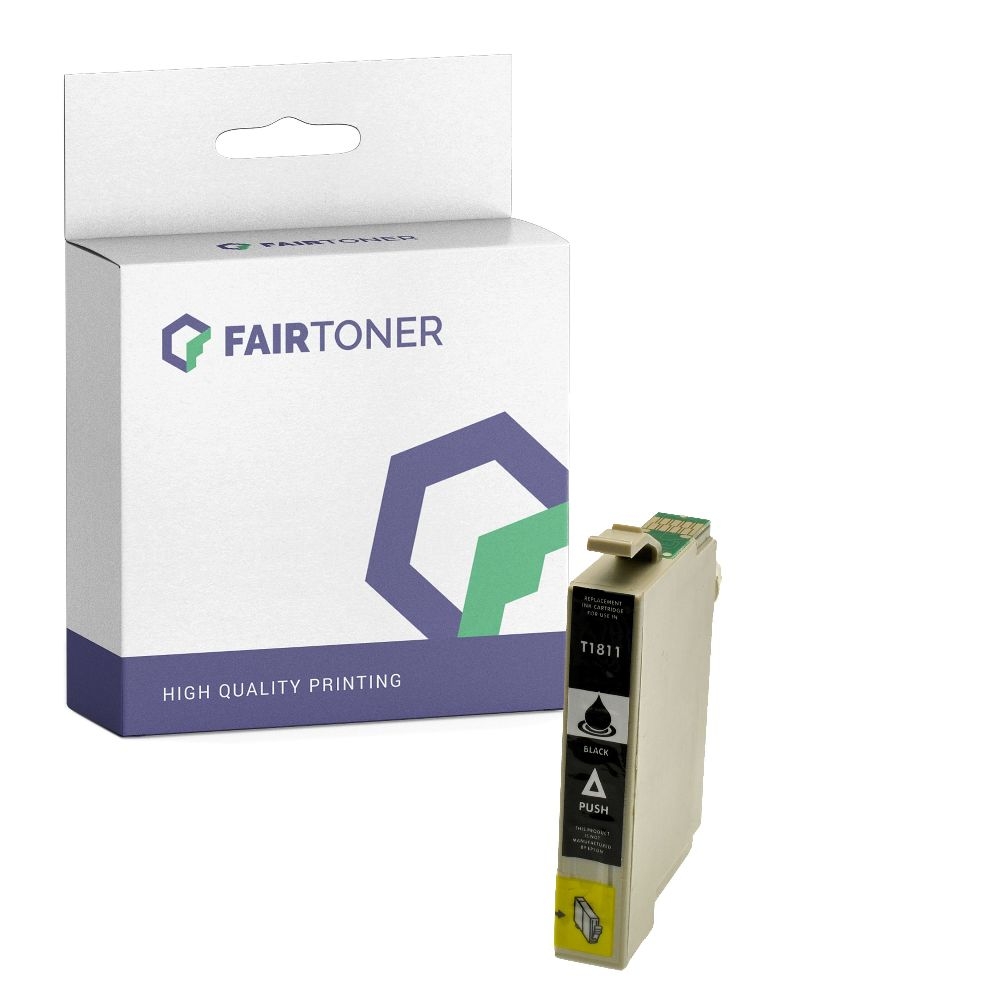 FairToner kompatibel für Epson Tintenpatrone C13T18114010 / 18XL Schwarz [XL Füllmenge]
