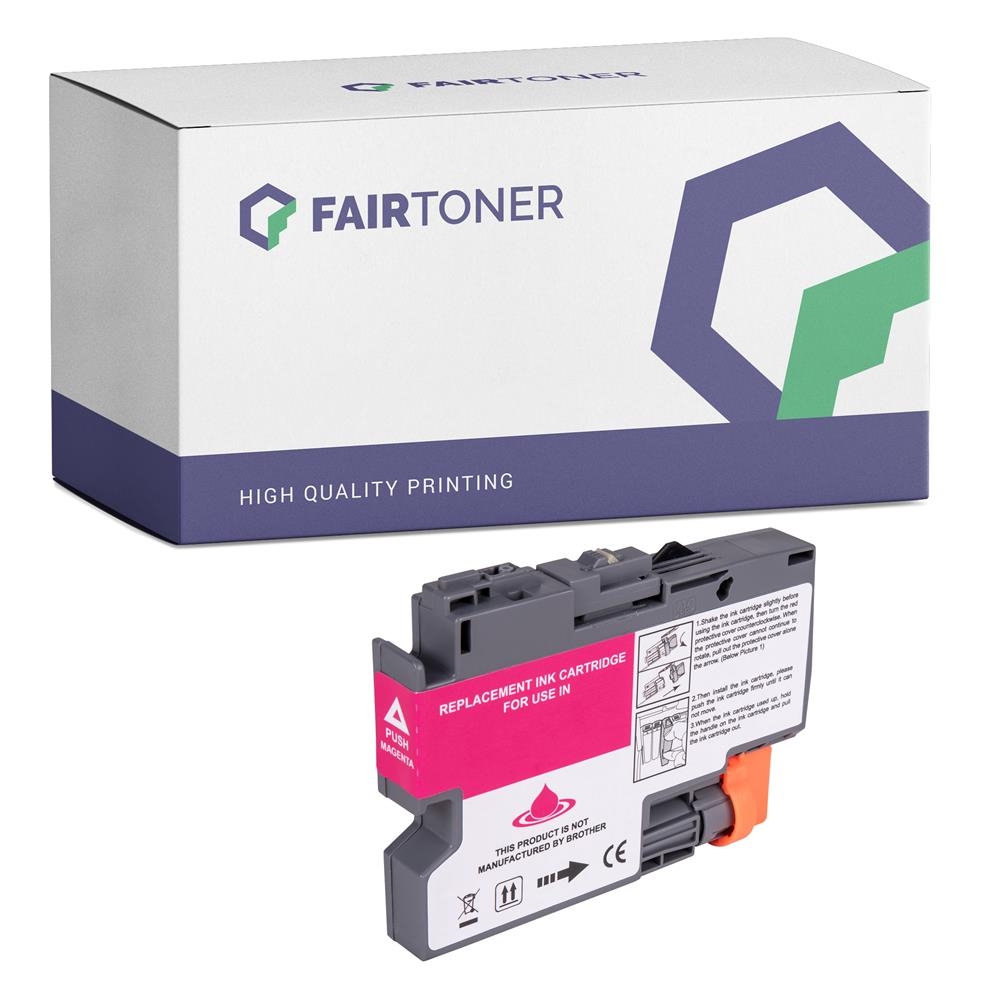 FairToner kompatibel für Brother Tintenpatrone LC-424M Magenta [XL Füllmenge]
