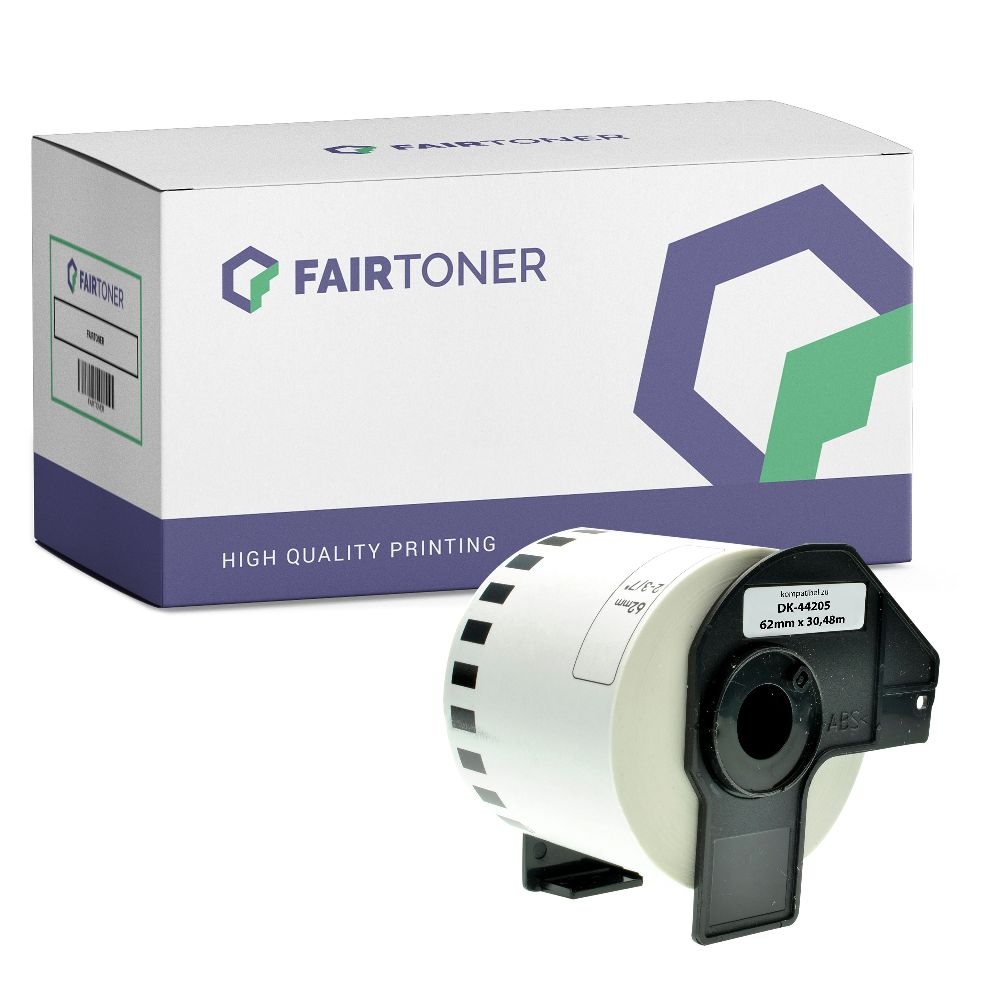 FairToner Etiketten Brother DK44205 62mm x 30,48m