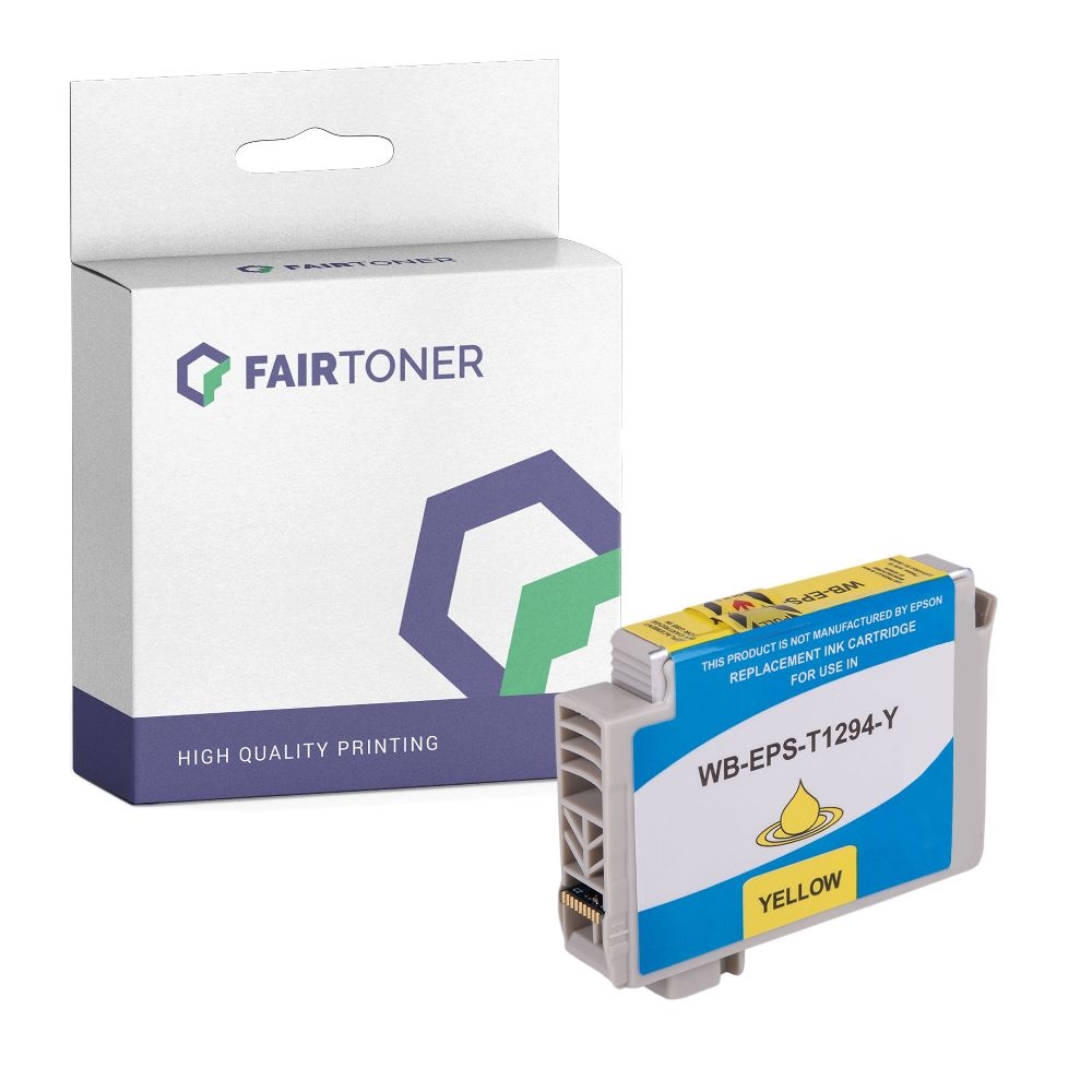 FairToner kompatibel für Epson Tintenpatrone C13T12944010 / T1294 Gelb