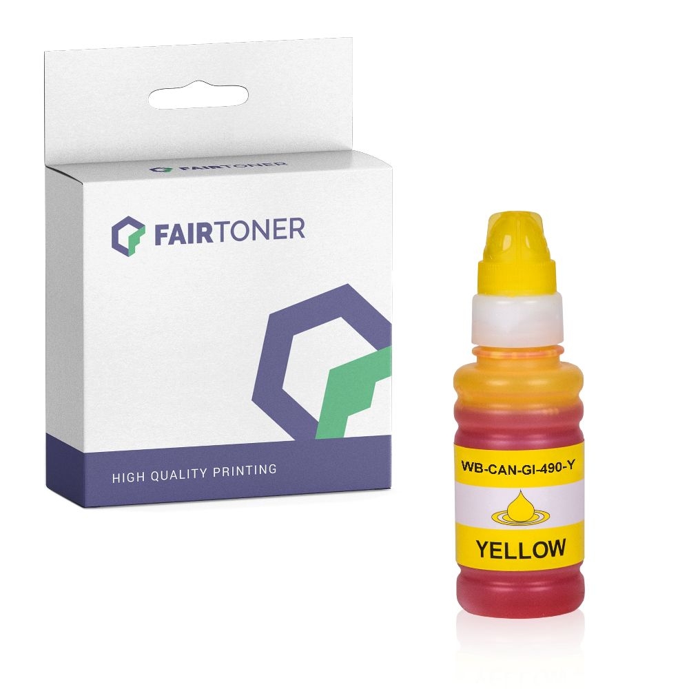 FairToner kompatibel für Canon Tintenpatrone 0666C001 / GI-490Y Gelb