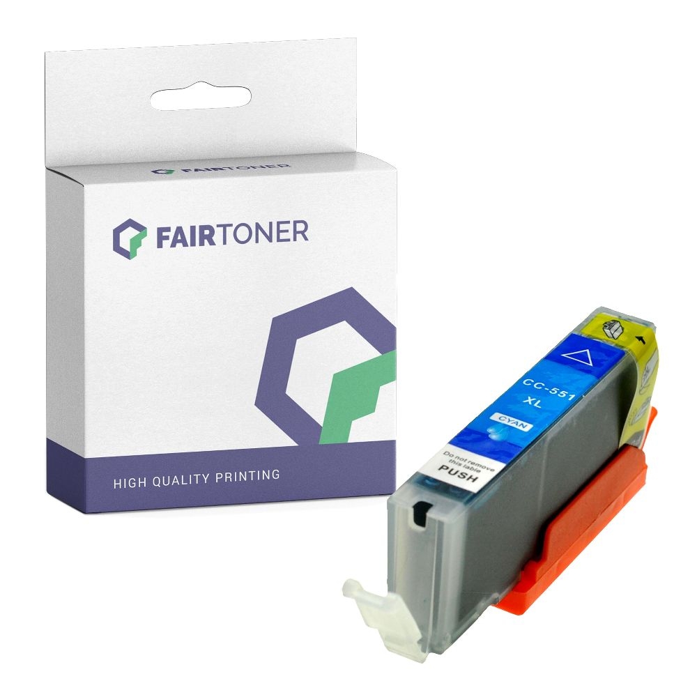 FairToner kompatibel für Canon Tintenpatrone 6444B001 / CLI-551CXL Cyan [XL Füllmenge]