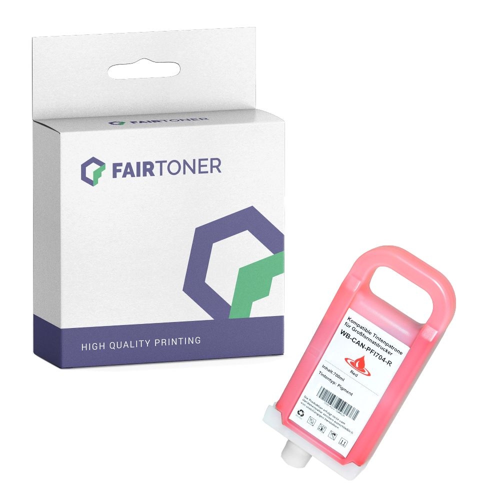 FairToner kompatibel für Canon Tintenpatrone 3867B005 / PFI-704R Rot