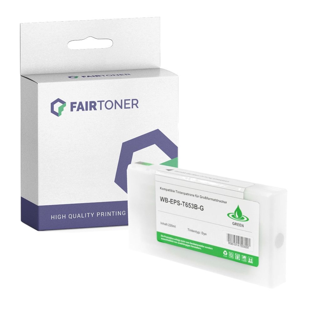FairToner kompatibel für Epson Tintenpatrone C13T653B00 / T653B Grün