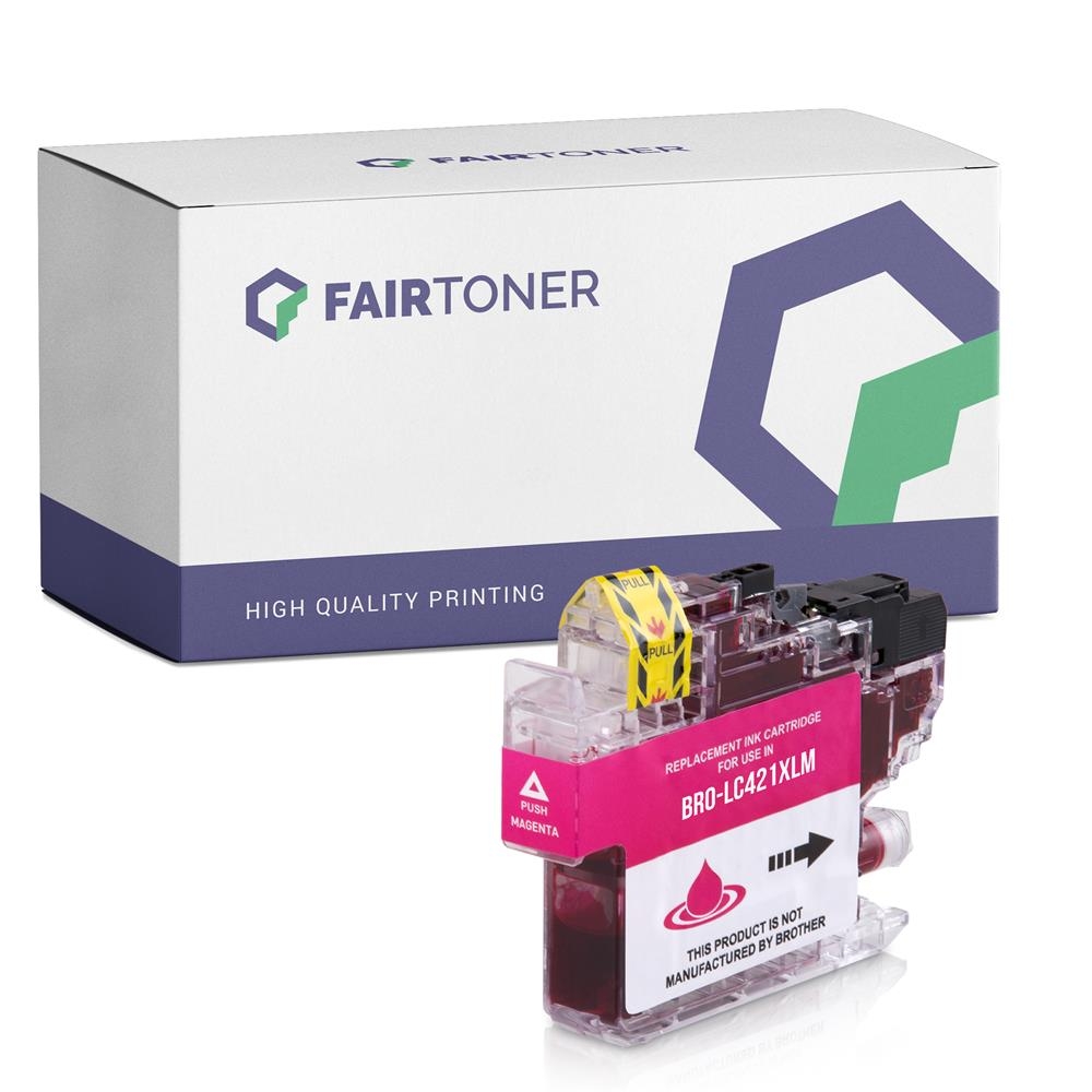 FairToner kompatibel für Brother Tintenpatrone LC-421XLM Magenta [XXL Füllmenge]