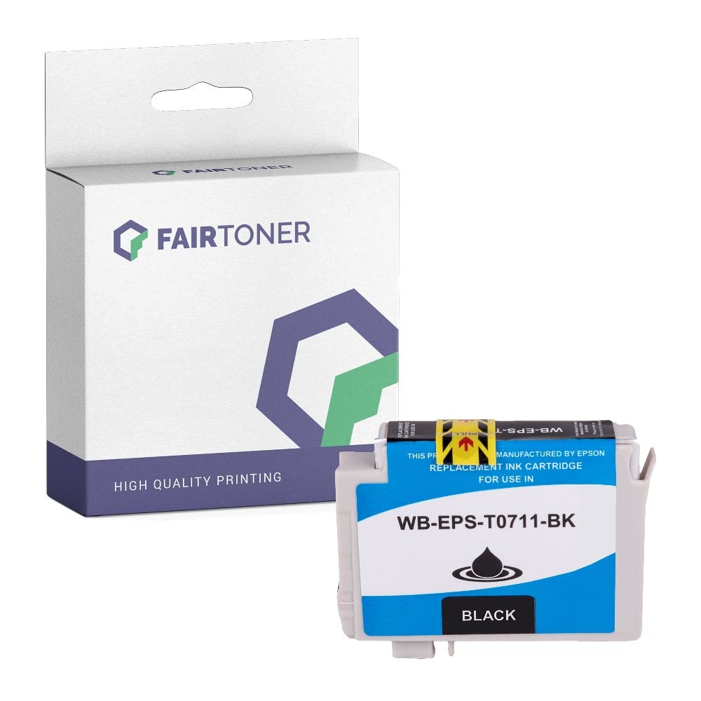 FairToner kompatibel für Epson Tintenpatrone C13T07114011 / T0711 Schwarz